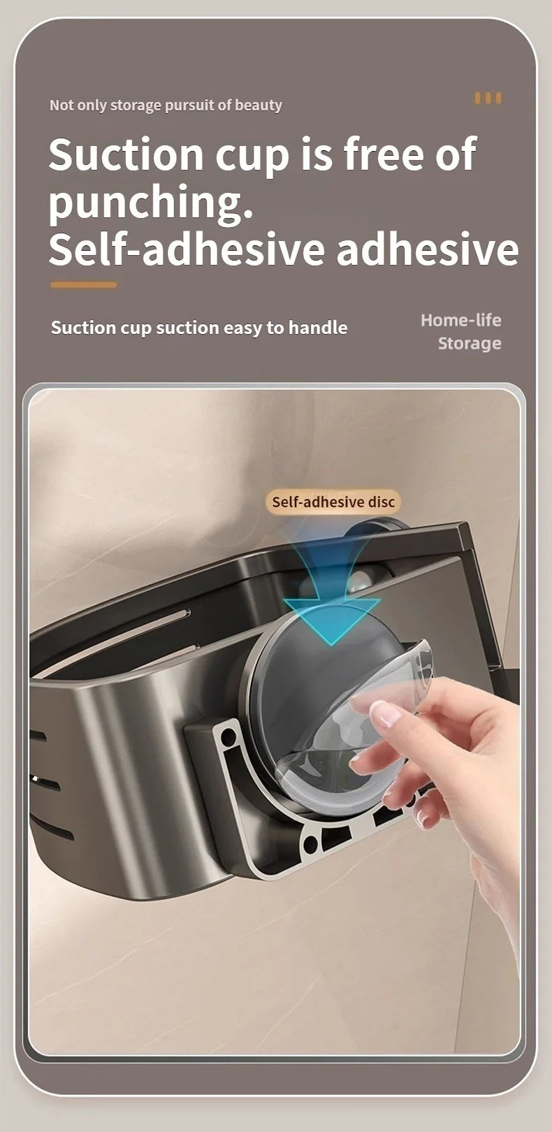 Wall Mounted Triangle/Rectangle Suction Cup Shelf Great For Showers Or Kitchens