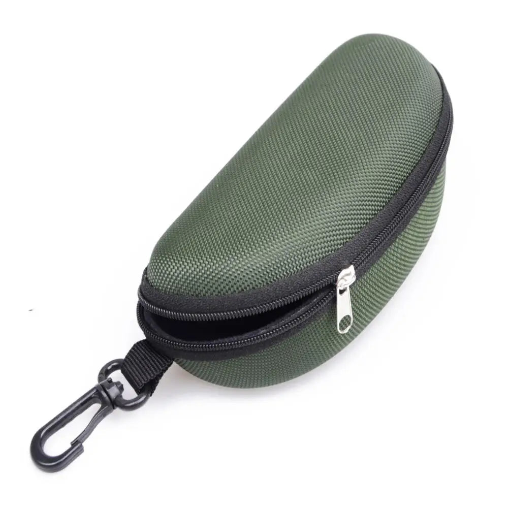 KLASSNUM Hard Eyeglass Protector Case With Zipper And Carabiner Hook