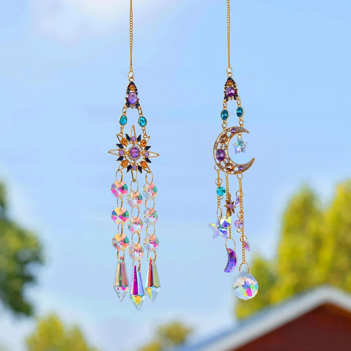 Window Or Garden Hanging Sun Catchers with Crystals And Rhinestones