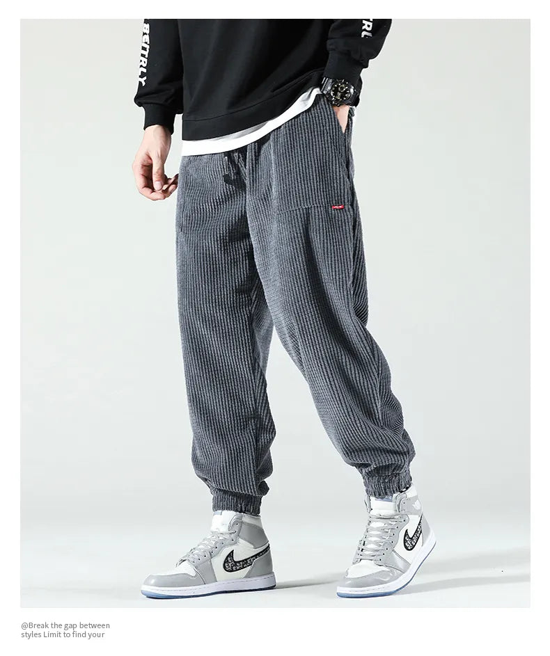 HIQOR Men's Corduroy Sweatpants