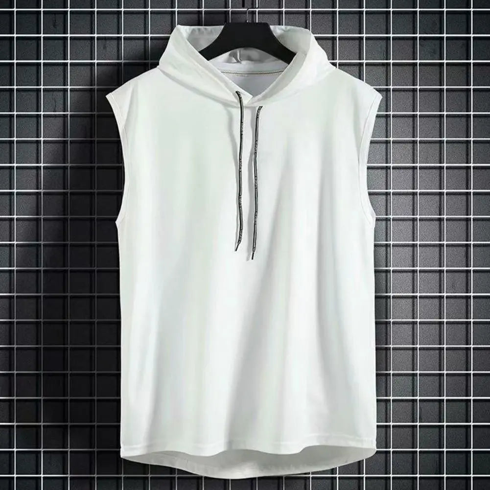 Ice Silk Sleeveless Bodybuilding/workout Hoodie Vest
