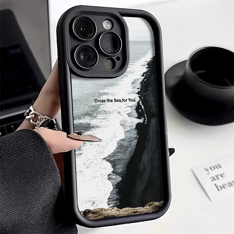 Marble Silicone Case For iPhone 15 16 17 Pro Max