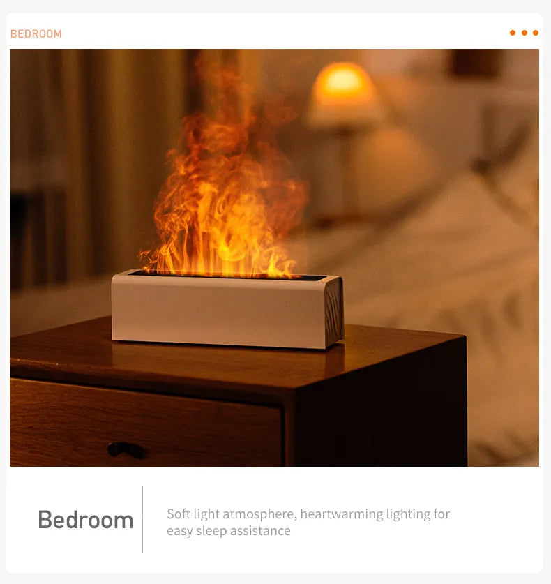 USB Realistic Fire Flame Aromatherapy cool Mist Or Essential Oil Diffuser