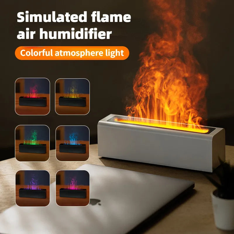 USB Realistic Fire Flame Aromatherapy cool Mist Or Essential Oil Diffuser