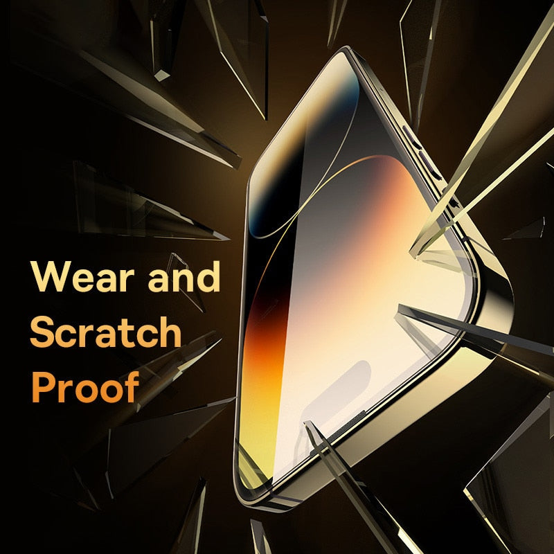 Baseus 0.3mm Crystal HD Tempered Glass for iPhone 14 13 12 11 Pro Max Screen Protector With Cleaning Kit.