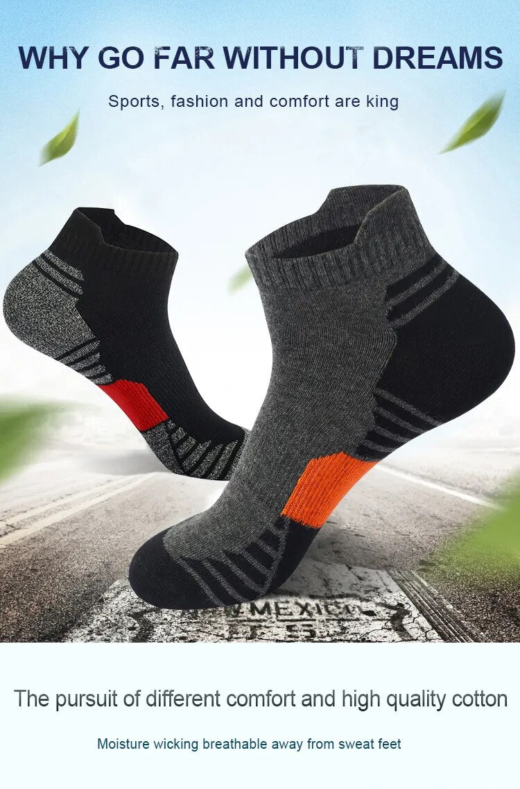 5 Pairs Cotton Breathable Sport Ankle Socks.  Size EU 38-45