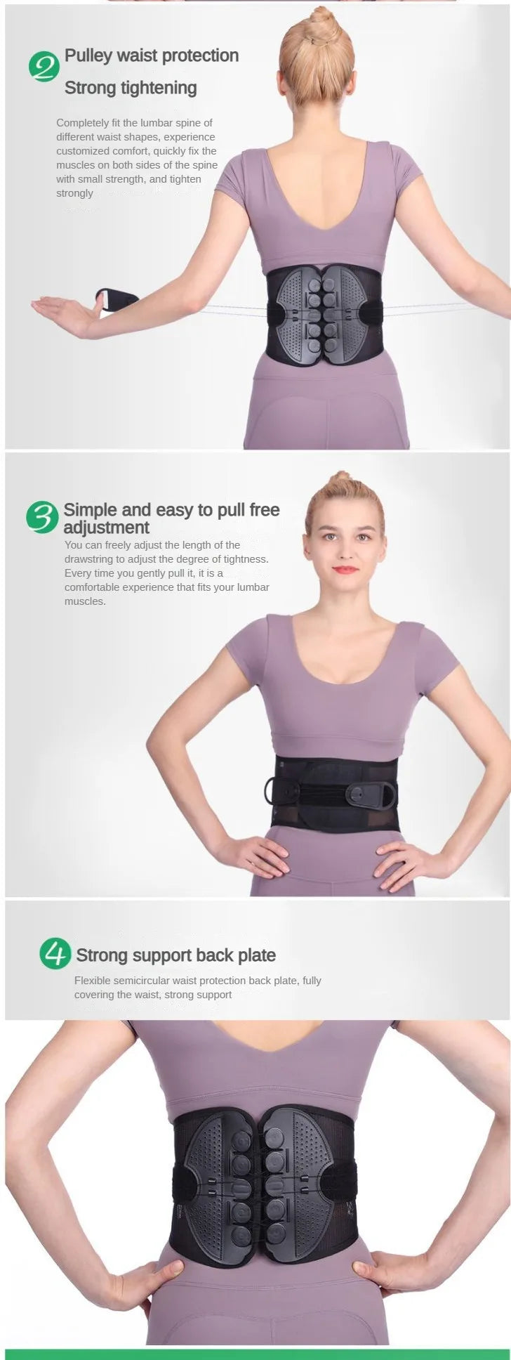 New Double Pull Waist/Back Brace For Lumbar Posture Support