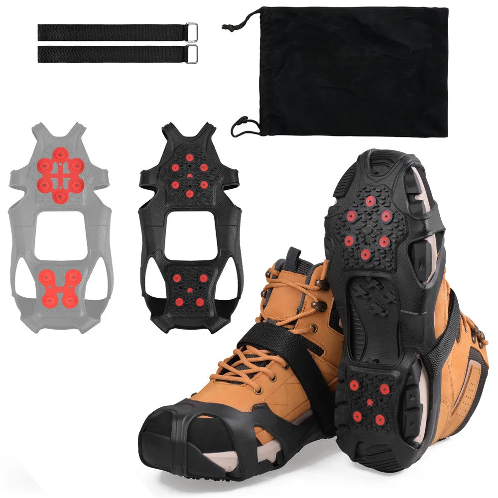Tungsten Steel 10 Studs Ice Cleats for Shoes and Boots