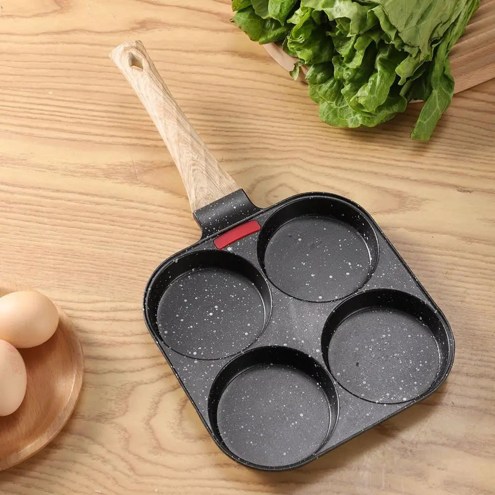 1pc Four-hole Aluminum Non-Stick Omelette/Egg Pan