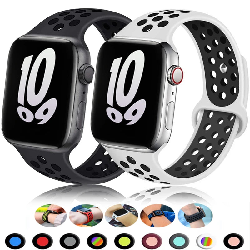 Sport Strap for Apple Watch Band 46mm 44mm 40mm 42-38-41mm 45mm Series 10 9 8 7 6 SE 5 3 Ultra 2 49mm