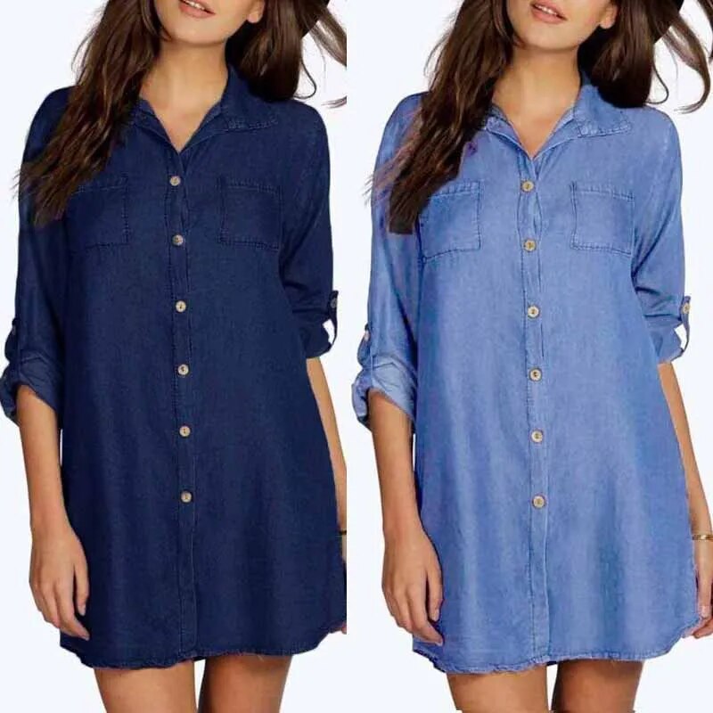 Women's Casual Loose Denim Shirts.