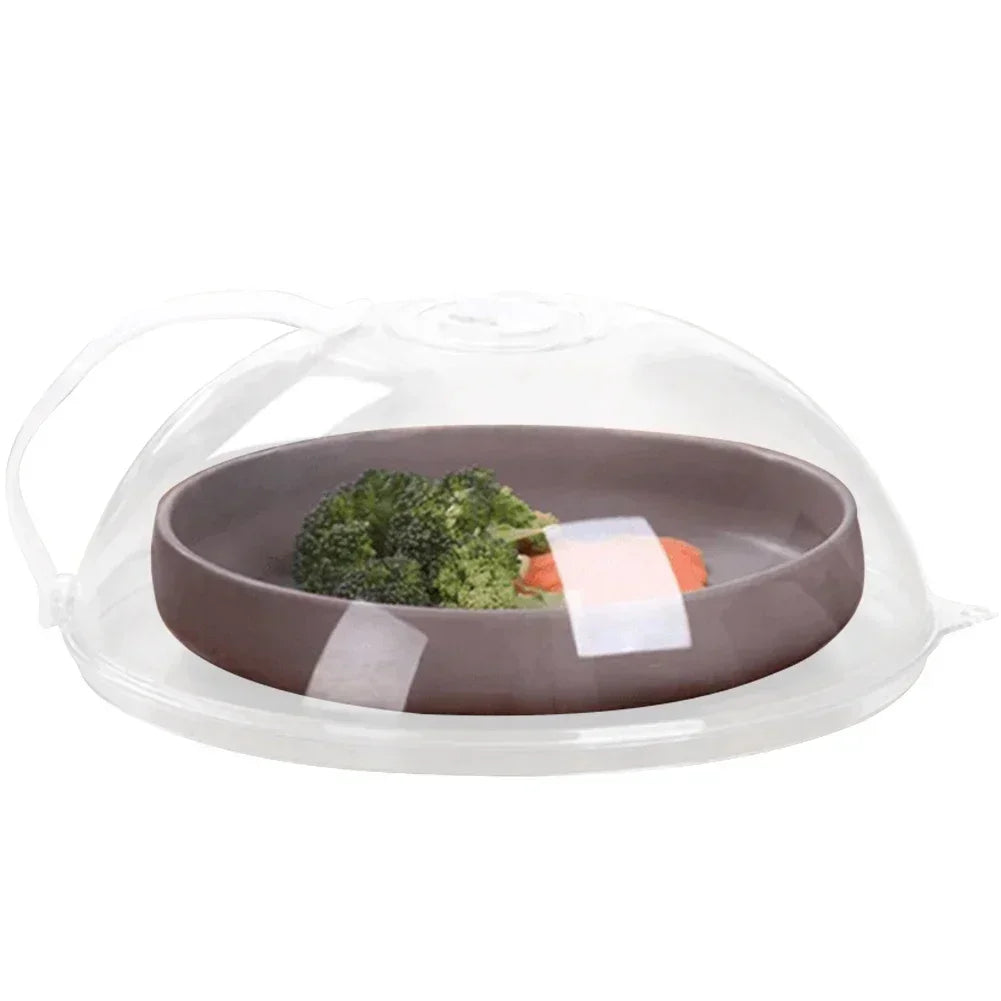 Microwave Transparent Plate Cover With Steam Vent And Handle