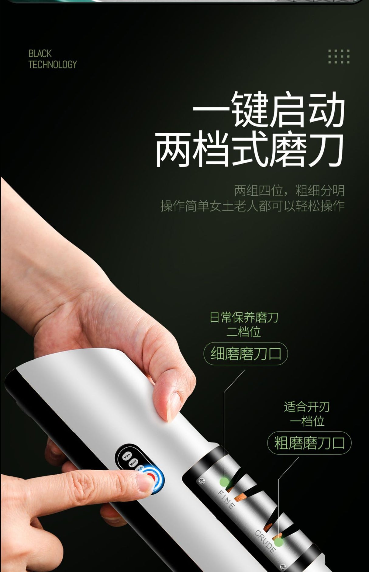 USB Rechargeable Electric Knife Sharpener.