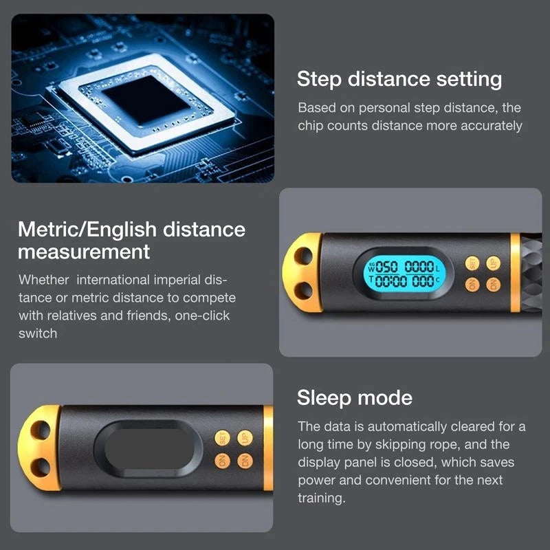 2 In 1 Multifunction Non-Slip Handle Skipping Rope With Digital Counter For Jumping and Calorie Count