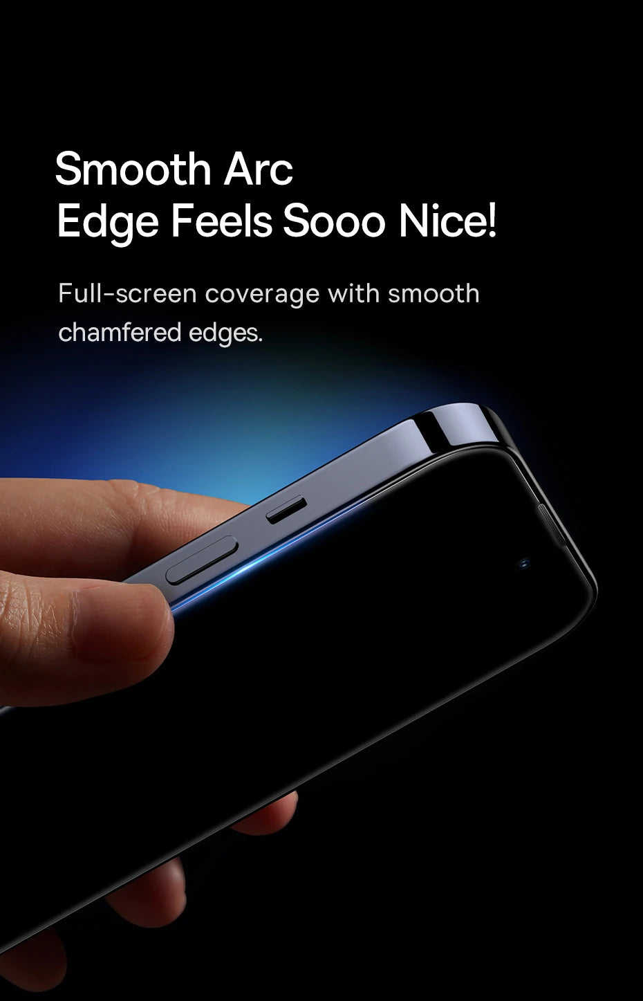 Baseus 0.4mm Corning Tempered Glass Screen Protector for iPhone 13 14 15 16 17 Pro Max Plus