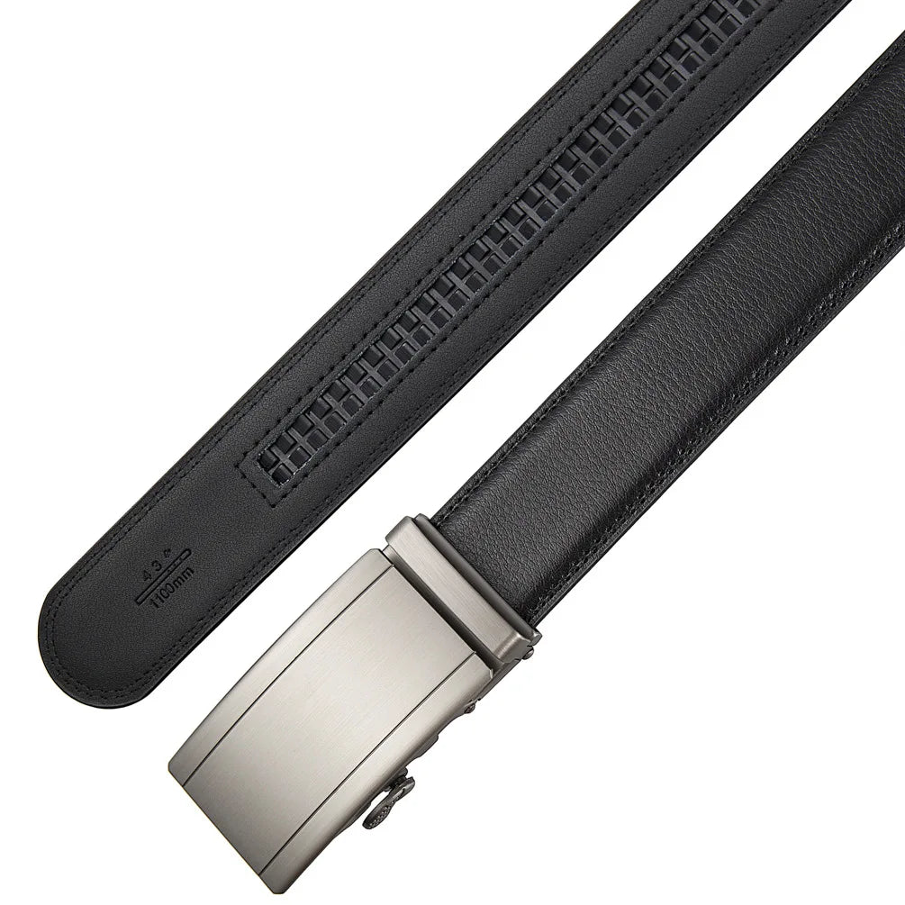 Men's Leather Belt With Automatic Buckle