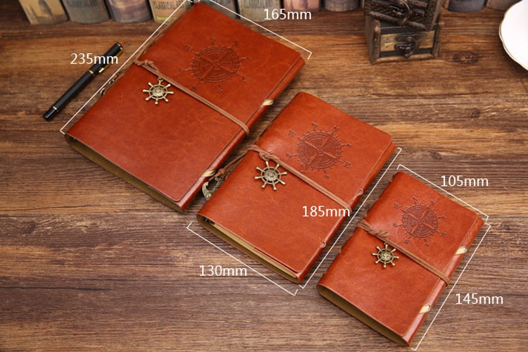 Retro Pirate Anchors Leather Notebook/Journal with Replaceable Stationery
