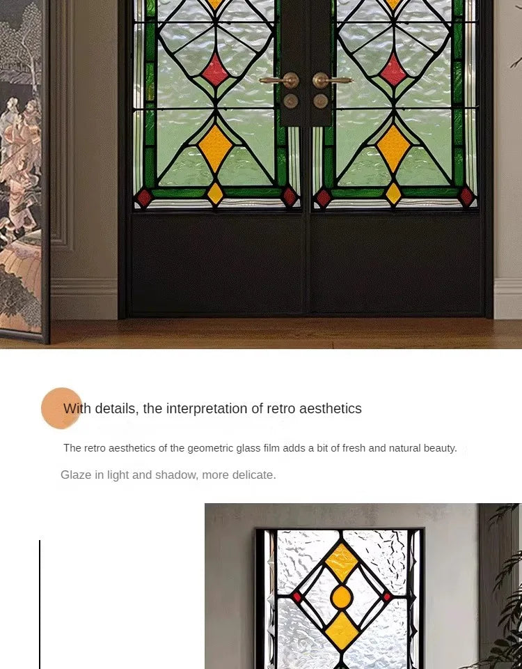 Electrostatic Vintage Stained Glass Window Sticker