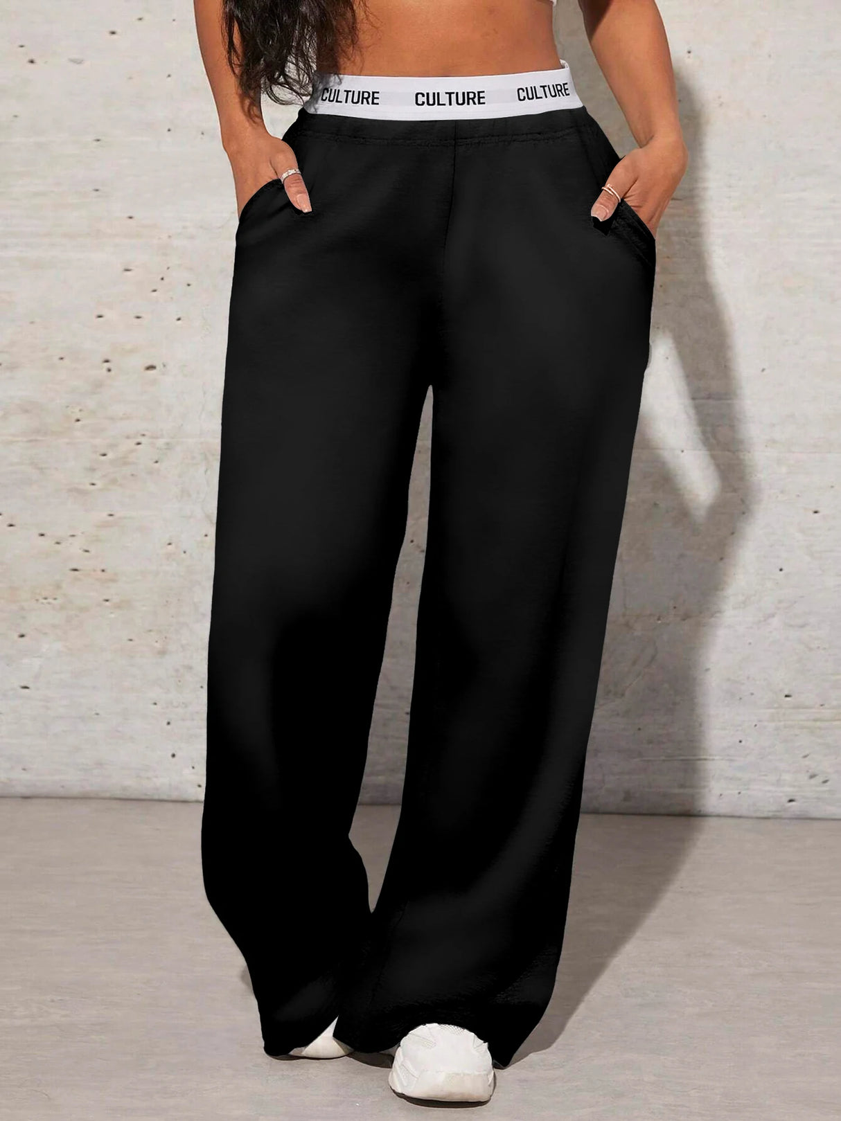 High Waisted Tummy Control Wide Leg Sweatpants