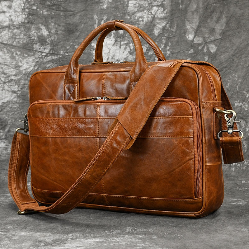 Genuine Leather Laptop Briefcase.