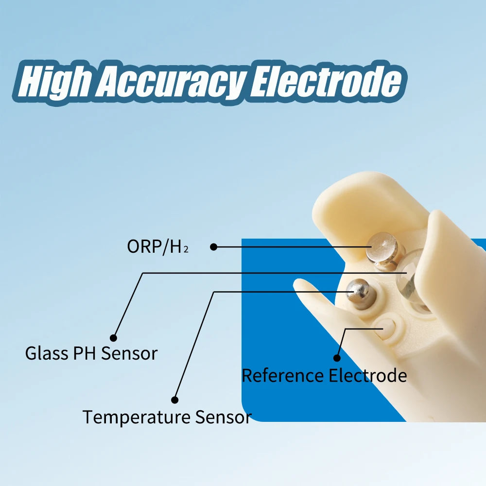 Yieryi Digital Hydrogen Water Tester PH/ORP/Temp/H2 Water ppb ppm Meter with ATC 0.01 Resolution