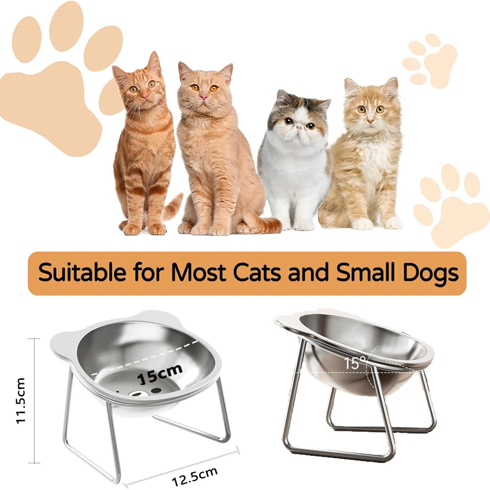 Raised Stainless Steel Pet Bowls