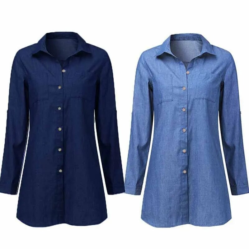 Women's Casual Loose Denim Shirts.