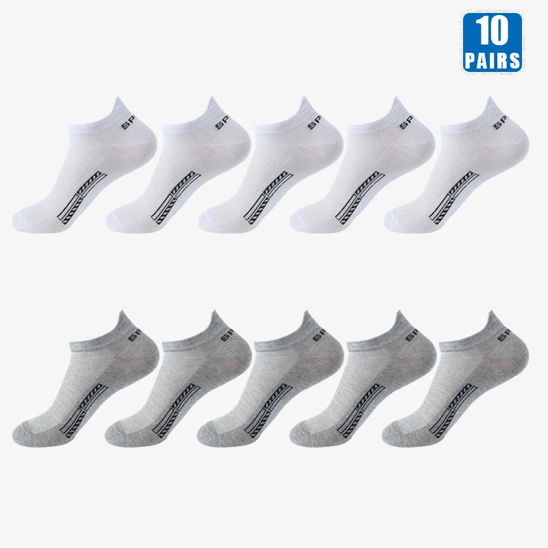 5/10 Pairs Men Or Women's Cotton Mesh Ankle Sports Socks