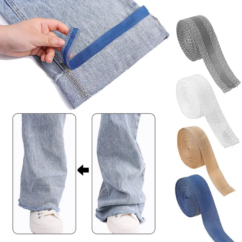 Self-Adhesive, Iron On Tape To Hem Pants, Jeans, Or Coats.
