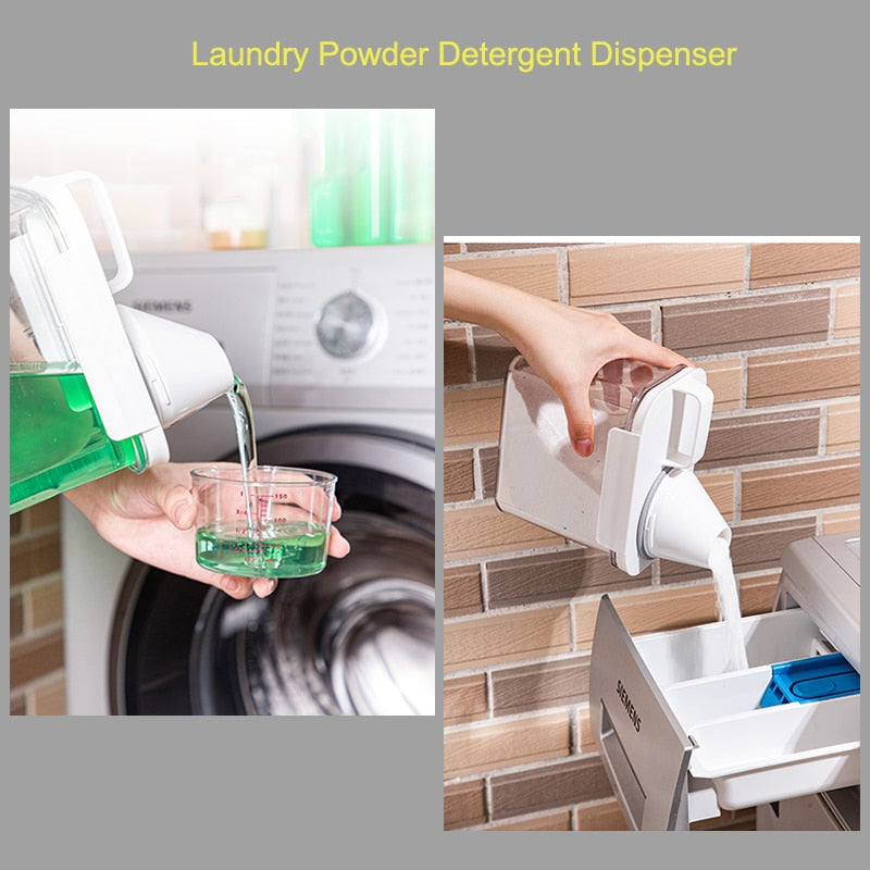 METKA Multipurpose Plastic Storage Container with Measuring Cup. Great for Laundry Powder, Cereal or Pet food.