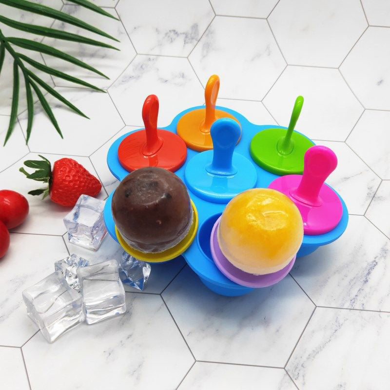 7 Hole Silicone Molds For Popsicles Ice Cream Or Yogurt Treats