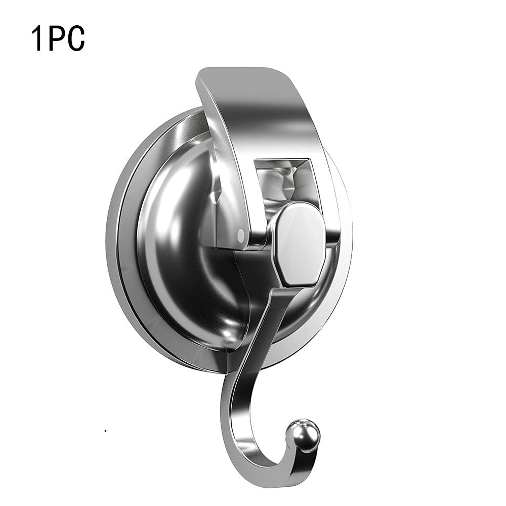 Reusable Heavy-Duty Chrome-Plated Suction Cup Hooks For Bathroom Showers.