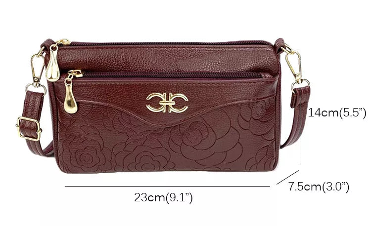 Embossed Women's Leather Shoulder Bags.