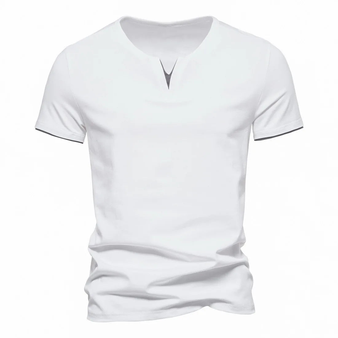 Men's Short Sleeve Henley Casual Cotton V Neck T-Shirt