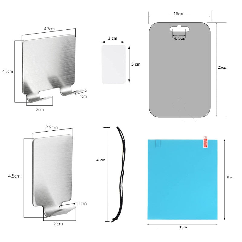 Acrylic Anti Fog Bathroom Shower Mirror With Wall Suction Cups.