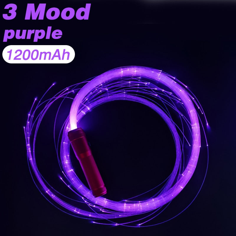 Led Multicolor Glowing Fiber Optic Disco Dance Light Whips with Multicolor Glowing light and 360° Swivel.