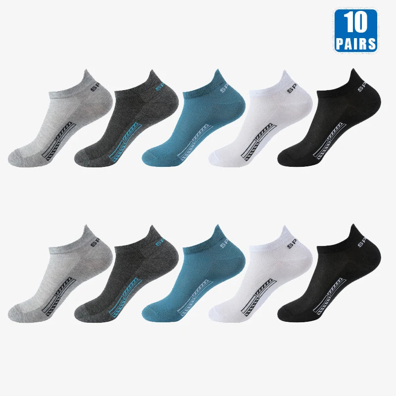 5/10 Pairs Cotton Breathable Mesh Sports Socks For Men Or Women