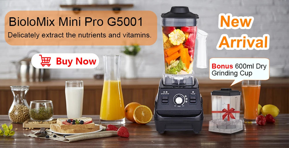 BioloMix 3HP 2200W Heavy Duty Commercial Grade Blender With BPA Free 2L Jar