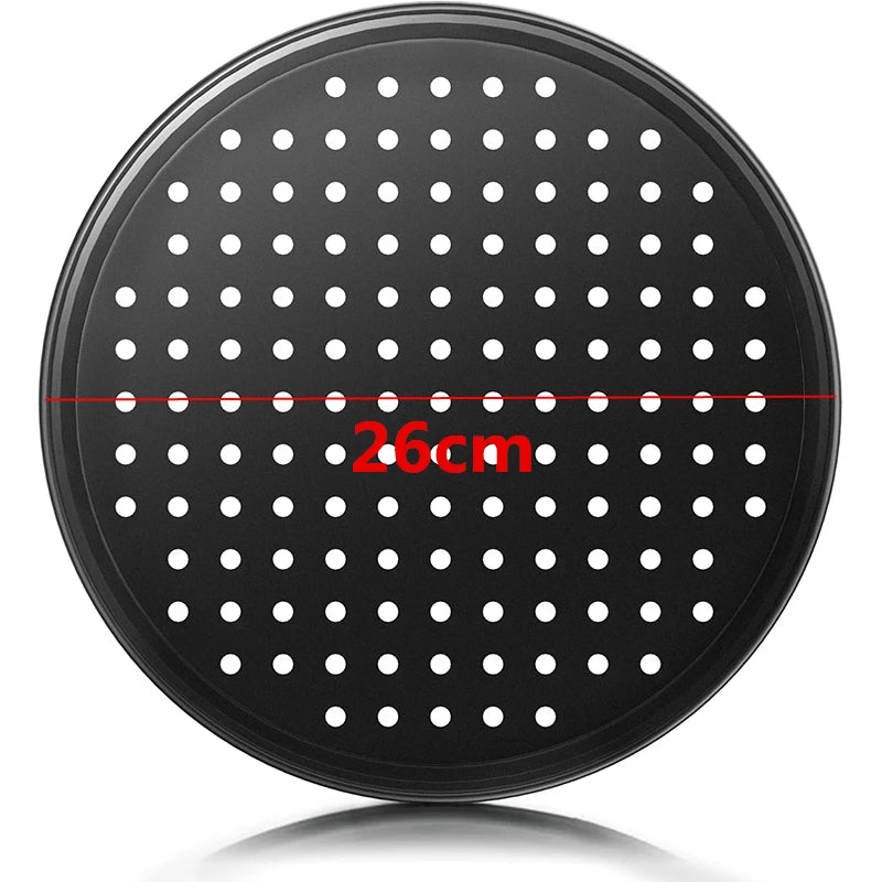 4 Size Nonstick Carbon Steel Pizza Pan with Holes