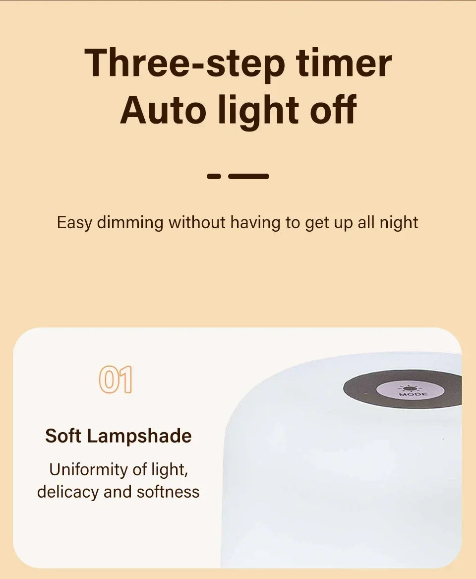 Rechargeable Led Dimmable Multicolor Night Light with Remote Control Or Touch Switch