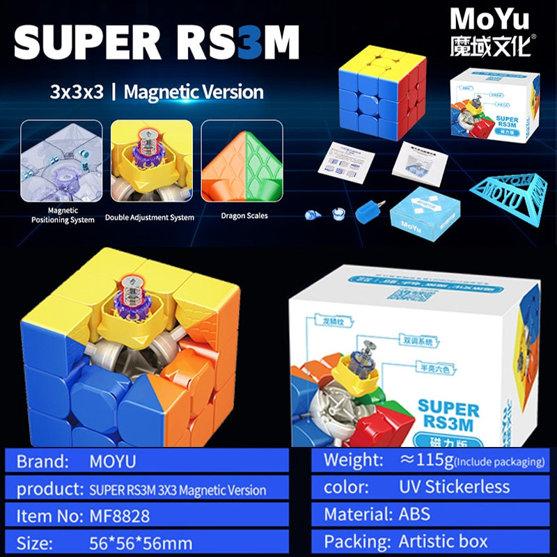 MoYu super RS3M Maglev Ball Core 3x3 Magnetic Magic Puzzle Cube.