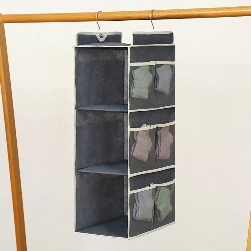 Hanging Non-woven Wardrobe Organizer With Optional Pockets And Drawers