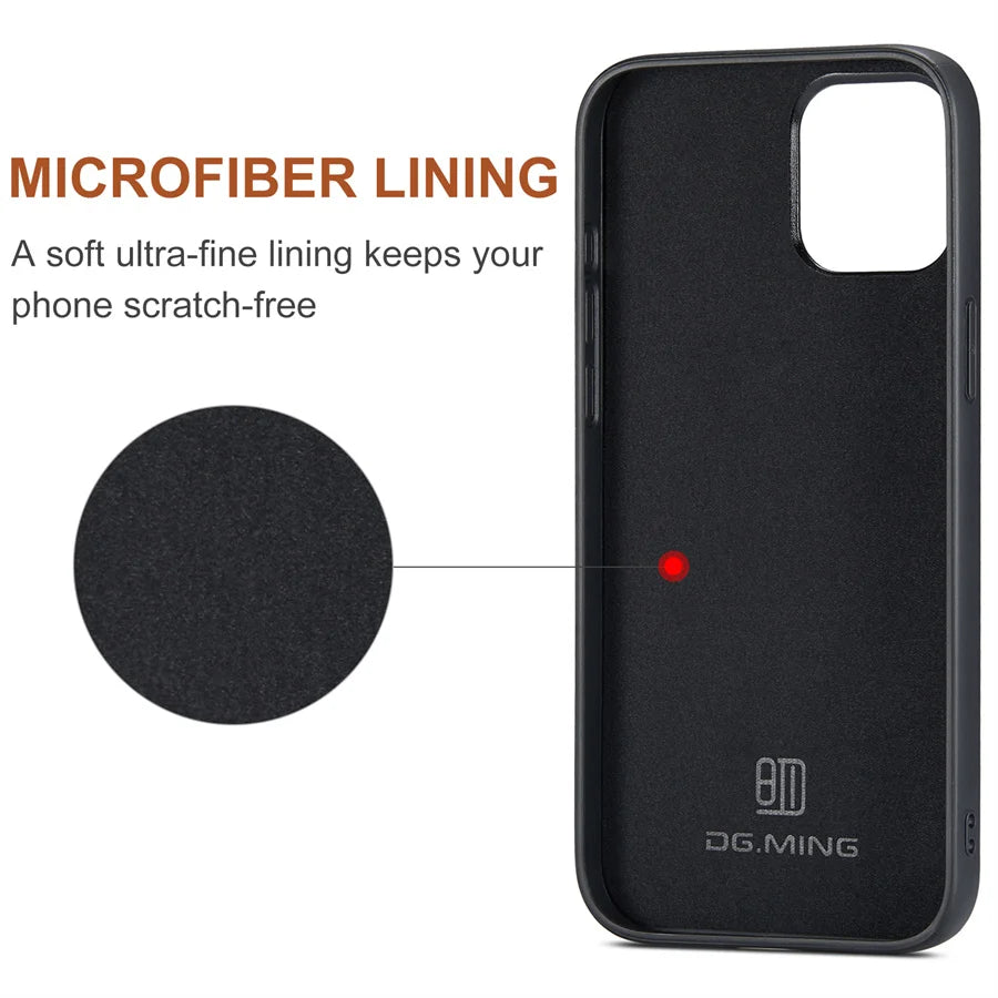 Magnetic Leather Wallet Case for iPhone 15 14 Plus 11 12 13 16 Pro
