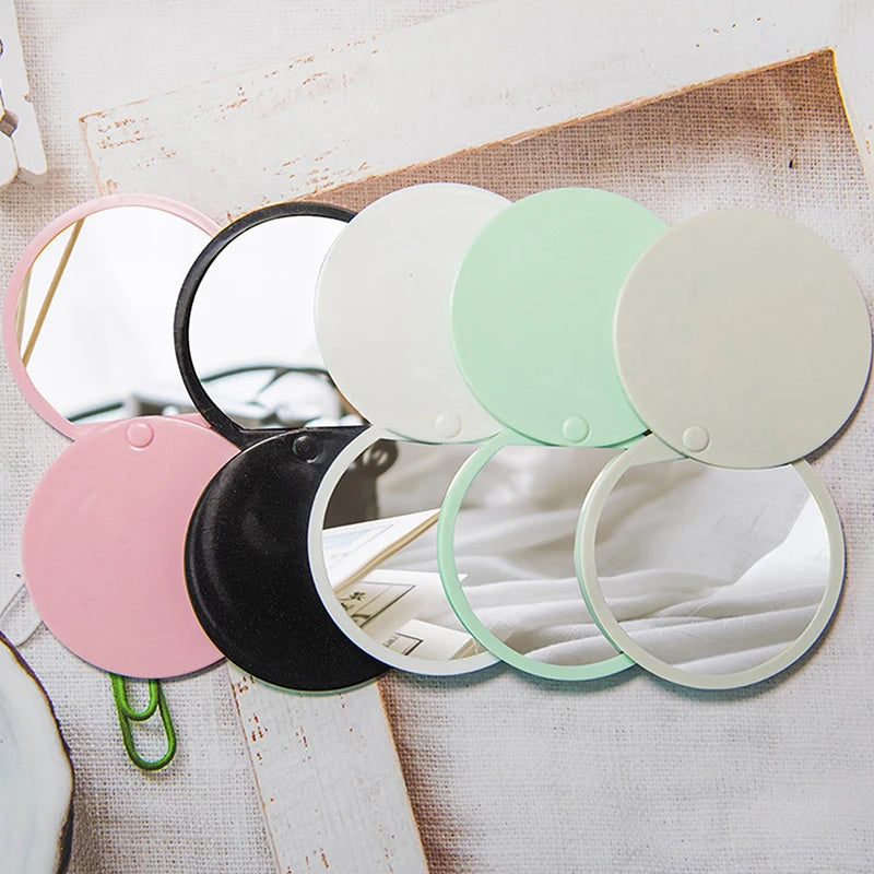 Handheld Makeup Sliding Cover Mini Mirror