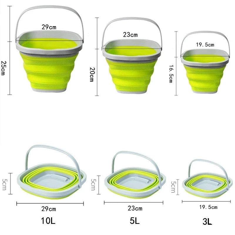 3L/5L/10L Multi-purpose Silicone Folding Bucket