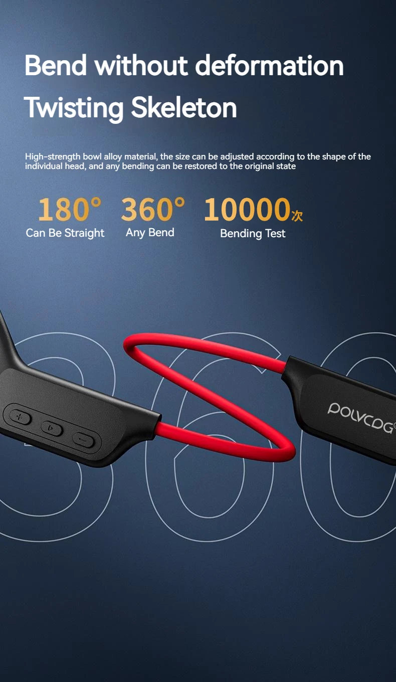 POLVCDG  Wireless/ Waterproof Bluetooth Bone Conduction Headset X7 IPX8 32GB Memory 5.3