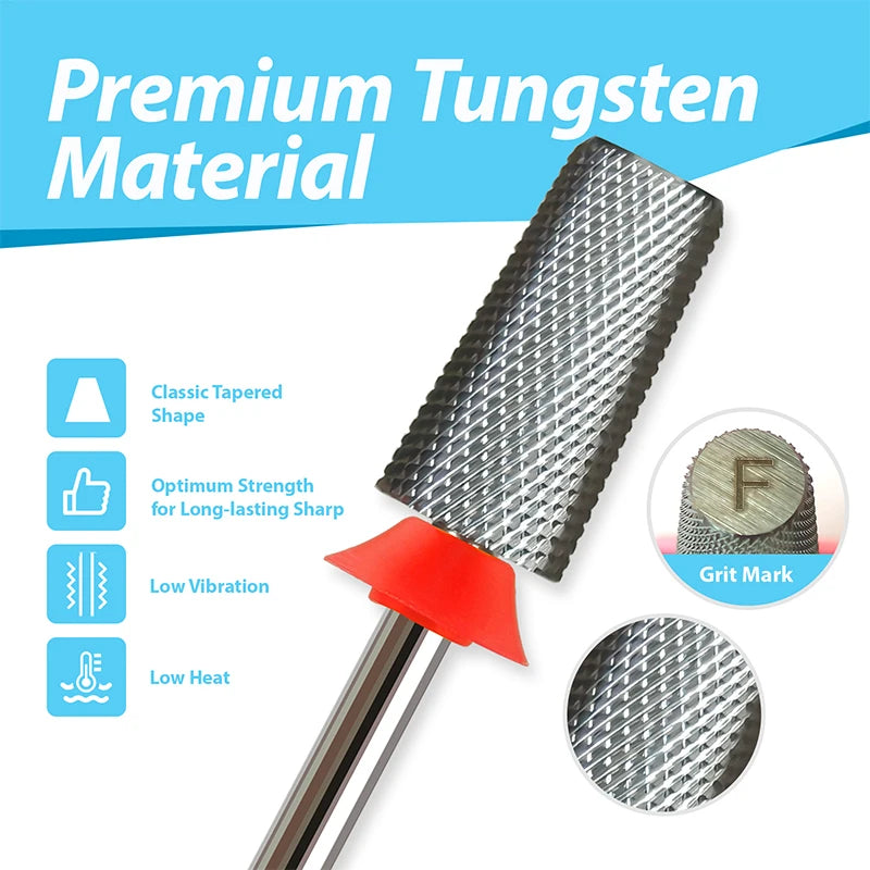 3/32" MagiBling Carbide Sharp 6.6mm Cross Cut Tapered Nails Bit For Acrylic Gel Remover