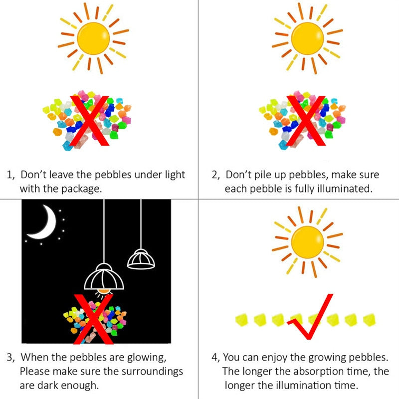 500 Or 1000Pcs Glow In The Dark Garden Pebbles. Crystal Rocks To Use in Your Fish Tank Or A Decorative Bowl.