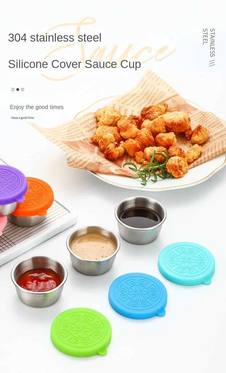 6 Pcs Set Leakproof Stainless Steel Containers With Silicone Stretch Lids