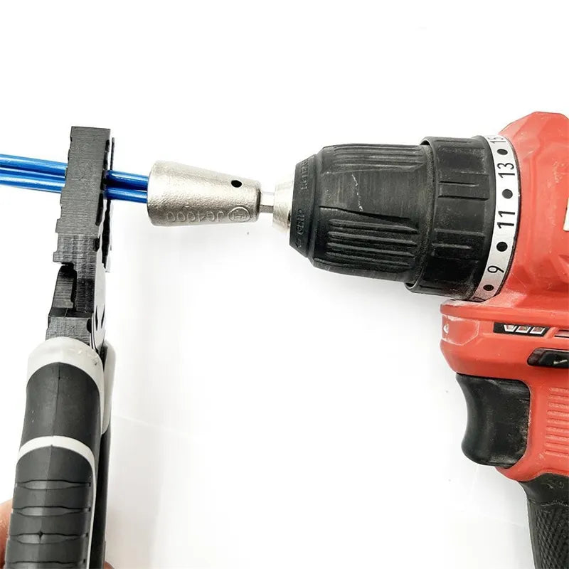 Quick Connecting 2-6 Way Cable Peeling, Wire Twisting Tool for Power Drill
